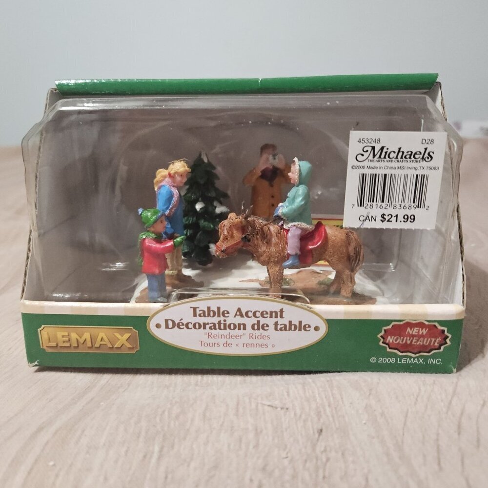 Lemax “Reindeer Rides” Table Accents Christmas Village 2008 New In Box Holiday